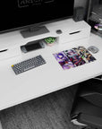 14x10 inches classic anime girl mouse pad showing five bold female warriors lined up like a poster.