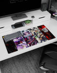 32x16 inches anime girl mouse pad featuring a five-girl collector-poster scene with sleek futuristic accents.