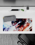 28x12 inches mouse pad with Eren’s Titan transformation, electrifying details, and intense battle aura for a vivid, powerful look.