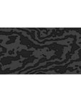 Mouse pad featuring black-on-black camouflage design, 40x20 inches, with textured charcoal and graphite patterns for a sleek, modern look.