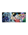 Yu-Gi-Oh! anime mouse pad 28x12 inches with Pegasus, Dark Magician Girl, dragon and shadow beast.