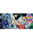 Yu-Gi-Oh! anime desk pad 36x16 inches with Pegasus, Dark Magician Girl, dragon and shadow beast.