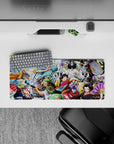 28x12 inches mouse pad with Luffy, Zoro, Nami, and the Straw Hat Pirates in Wano attire, blending action and adventure from the Wano Arc.