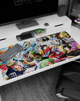 Large 40x20 inches desk pad with Luffy, Zoro, Nami, and the Straw Hat Pirates in Wano attire, blending action and adventure from the Wano Arc.