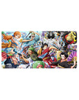 Mouse pad featuring Luffy, Zoro, Nami, and the Straw Hat Pirates, 32x16 inches, in Wano attire, highlighting the energy of the Wano Arc.
