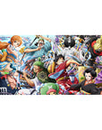 Desk pad featuring Luffy, Zoro, Nami, and the Straw Hat Pirates in Wano attire, 40x20 inches, capturing the adventure and spirit of the Wano Arc.