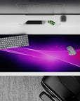 Striking 36x16 mousepad highlights smooth purple waves and translucent pink tones in stunning simplicity