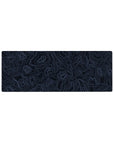 Compact Blue Topographic Contour desk mat 32x12 with contour theme for stylish and sleek desk decor