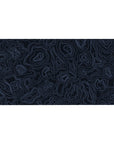 Blue Topographic Contour desk mat 40x20 featuring intricate blue lines on black for sleek minimalist style