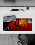 28x12 inches mouse pad with Asuka Langley Soryu and Unit-02 design, blending crimson and golden highlights for an emotional anime-inspired vibe.