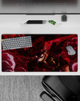 32x16 inches mouse pad with Asta's Devil Union Mode design, featuring a crimson inferno and burning red eye to symbolize unstoppable power.