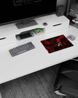 Artistic 14x10 inches mouse pad with Asta's Devil Union Mode design, capturing a crimson inferno and burning red eye for raw, dynamic energy.