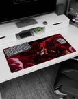 Modern 32x16 inches mouse pad featuring Asta's Devil Union Mode design, with a crimson inferno and demonic aura for raw, fiery energy.