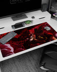 Large 40x20 inches mouse pad featuring Asta's Devil Union Mode design, with a crimson inferno and burning red eye to evoke raw, unstoppable power.