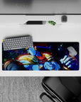 Playful yet bold 32x12 desk mat features JoJo's protagonists with intricate personality-driven details
