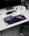 After-class daydream scene anime girl mouse pad 28x12 inches, shy schoolgirl resting by your desk.