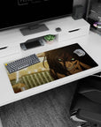 Unstoppable rage 32x16 mouse pad with Eren Yeager’s Attack Titan, glowing green eyes, and crackling lightning, creating a dynamic and powerful desk vibe