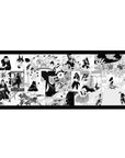 Desk pad 36x16 inches featuring Naruto manga scenes: Madara, Minato, Jinchūriki army, and Reverse Harem Jutsu moments.