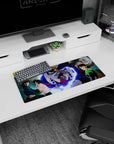 28x12 inches anime mouse pad showing Suzaku Kururugi facing Lelouch as a towering mecha powers up.