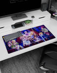 Anime mouse pad 32x16 inches featuring Sword Art Online: Alicization characters Kirito, Asuna, Alice, and Sinon in vibrant colors.