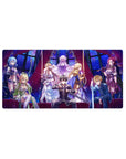 Sword Art Online: Alicization mouse pad 32x16 inches featuring Kirito, Asuna, Alice, and Sinon in celestial blues and crimson.