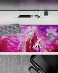 Dynamic 36x16 mouse pad highlights Zero Two’s striking crimson uniform, dreamy purples, and radiant pinks in stunning artistic detail