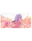 Anime girl mouse pad 32x16 inches with Kanna Kamui running through sakura petals, crisp anime print.