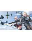 40x20 inches anime girl desk pad with sky-battle heroines, flight gear, and WWII-style planes.