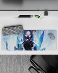 32x12 inches mouse pad with Saber Alter from Fate/stay night, showcasing her strength and cold grace in a stunning frozen landscape.