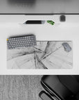 28x12 inches mouse pad showcasing dynamic shadows and refined grayscale design, perfect for minimalist and modern desks.