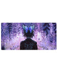 Anime mouse pad 32x16 inches featuring Shinobu Kocho from Demon Slayer, in serene wisteria twilight with butterfly hairpin.