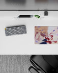 Pastel sky anime mouse pad 14x10 inches in peach and lavender tones, calm cinematic vibe.