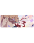 32x12 inches anime mouse pad with Violet Evergarden profile, windblown ribbon and drifting petals.