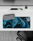 28x12 inches mouse pad with playful pixelated dinosaurs and swirling cosmic waves, perfect for adventurous, fun desk setups.