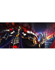 Ainz Ooal Gown themed anime desk pad, 36x16 inches, featuring flames and shadows, perfect for fans of Overlord.