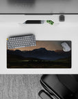 28x12 inches mouse pad with wilderness landscape, blending majestic mountains and a starry sky for moments of quiet reflection.