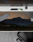 40x20 inches mouse pad with wilderness landscape, blending mountains and a starry sky for a serene, reflective workspace effect.