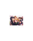 14x10 inches classic anime girl mouse pad with school idols in navy uniforms and drifting pink petals.