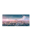 Streamlined Tokyo Twilight Cityscape Deskmat 28x12 featuring glowing skylines for bold yet calming workspace energy