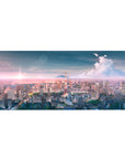 Tokyo Twilight Cityscape Deskmat 36x16 with twilight theme for immersive focus and creative inspiration