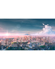 Tokyo Twilight Cityscape Deskmat 40x20 featuring a mesmerizing blend of urban energy and serene twilight skies for a captivating aesthetic