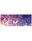 32x12 inches anime girl mouse pad with frilly dresses, ribbons, pearls, roses, and drifting petals.