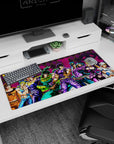 Stylish diamond artwork on 36x16 desk mat captures JoJo protagonists' iconic charm in stunning fashion