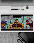 32x16 inches mouse pad with Evangelion Units design, showcasing Rei, Asuka, and the Units in a bold, battle-worn style for anime enthusiasts.