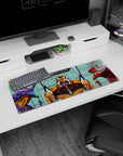 Artistic 32x12 inches mouse pad featuring Evangelion Units design, blending Rei, Asuka, and the Units in a bold, battle-ready look.