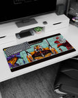 Modern 32x16 inches mouse pad featuring Evangelion Units design, with Unit-01, Unit-00, Unit-02, Rei, and Asuka in a bold, battle-ready aesthetic.