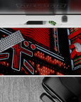 Electric 40x20 desk pad showcases vibrant Tokyo street vibes with retro-futuristic neon lights for fans