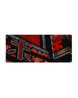 Streamlined Neon Kanji Streets desk mat 28x12 featuring glowing signs for bold workspace flair