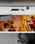 Anime desk pad featuring Naruto, Luffy, Goku, Asta, Deku, and Yuji, 36x16 inches. Perfect for anime fans.