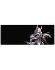 32x12 inches anime girl mouse pad with silver-haired fox-eared heroine in flowing white robes.